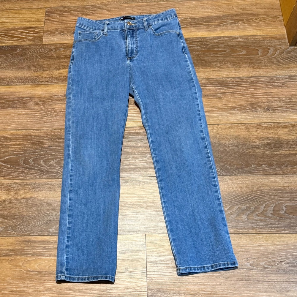 Lee Classic Fit Straight Leg Jeans Womens 10 Petite Blue Medium Wash